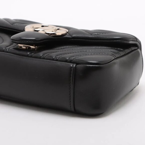 COA INCLUDED - Gucci GG Marmont Leather Chain Shoulder Bag Black 837280 - Picture 3 of 10